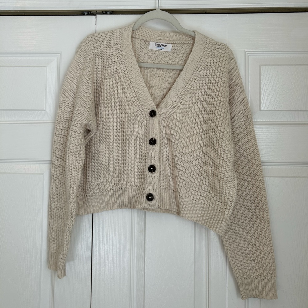 Cream button up sweater